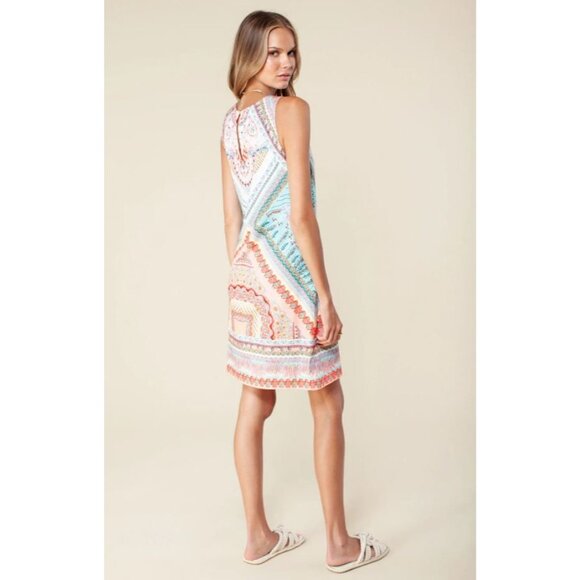 Hale Bob Women's Jersey Dress Sz S Multicolor Mandala Print Stretch Sleeveless - Picture 2 of 8